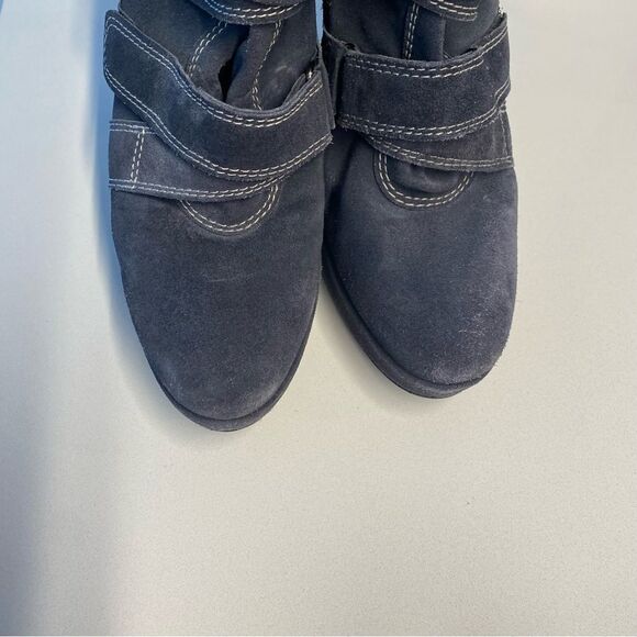 Stuart Weitzman Wildchild Dark Gray Suede Platform Wedge Ankle Booties - Picture 8 of 11